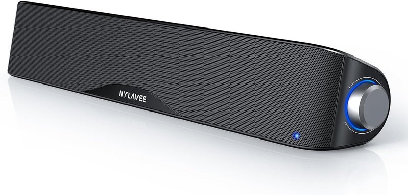 Nylavee Computer Speakers, HiFi Sound Quality Computer Sound Bar, USB Powered PC Speakers, Bluetooth 5.0 and 3.5mm Aux-in Computer Speakers for Desktop, Laptop, PCs, Monitor, Tablets, Xbox, Gaming Speakers - Image 1